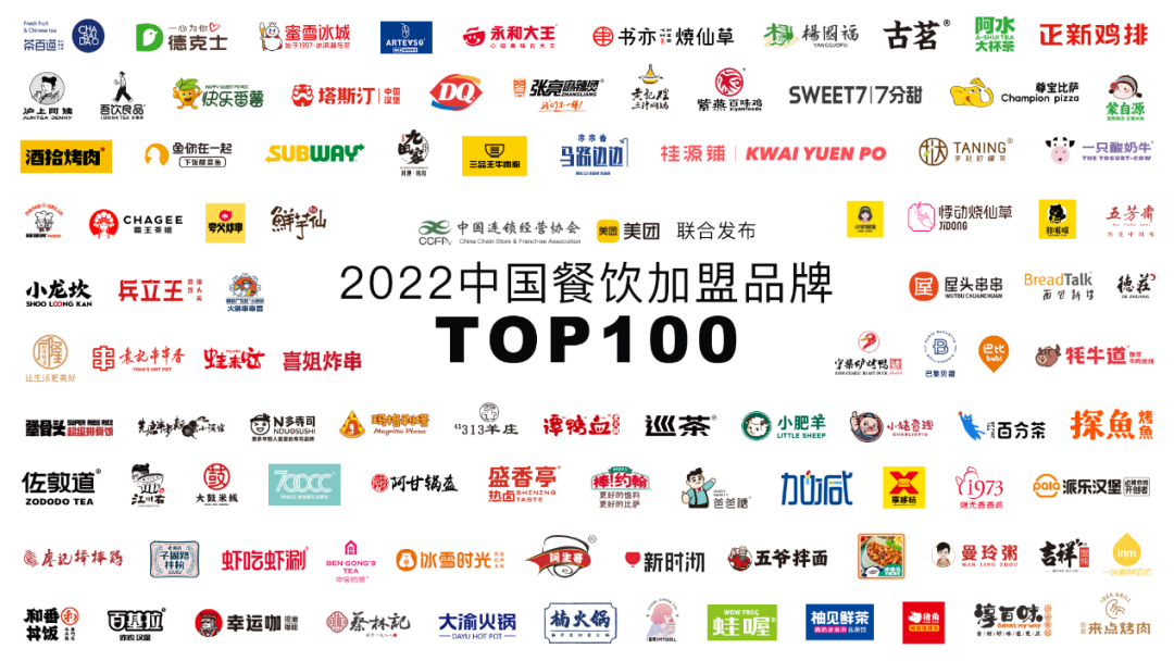 饮品2022中国餐饮加盟品牌TOP100，看看有没有你的品牌